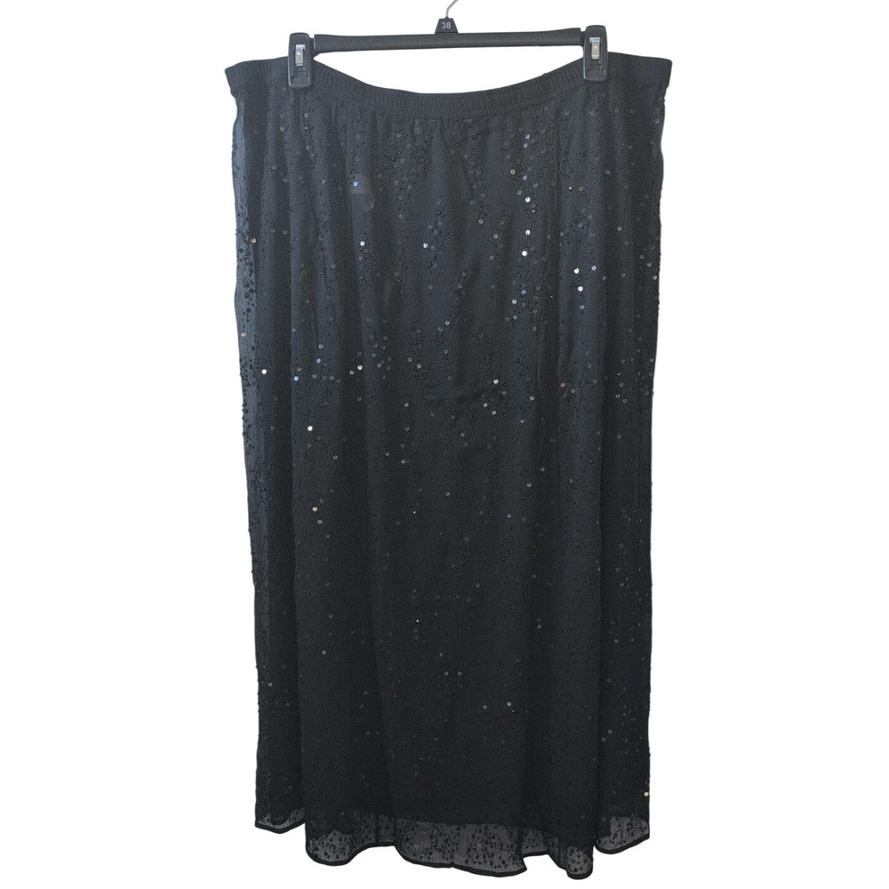 Soft Surroundings Champagne Dreams Skirt Black Sequin Beaded Formal 1x - New